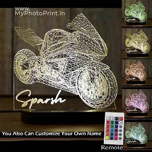 Personalized 3D Bike Acrylic 3D illusion LED Lamp with Color Changing Led and Remote SG