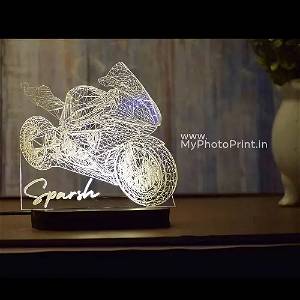 Personalized 3D Bike Acrylic 3D illusion LED Lamp with Color Changing Led and Remote SG