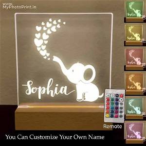 Personalized Elephant Acrylic 3D illusion LED Lamp with Color Changing Led and Remote SG