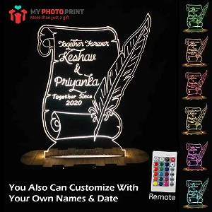 Personalized Love Letter Acrylic 3D illusion LED Lamp with Color Changing Led and Remote SG