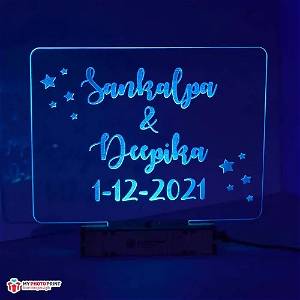 Your Message Personalized Name Acrylic Led Night Lamp with Color Changing Led and Remote SG