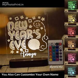 Personalized New Year's Eve Acrylic 3D illusion LED Lamp with Color Changing Led and Remote SG