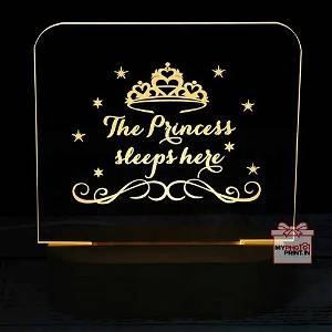 Personalized Princess Acrylic 3D illusion LED Lamp with Color Changing Led and Remote SG