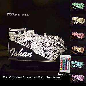 Personalized Racing Car Acrylic 3D illusion LED Lamp with Color Changing Led and Remote SG