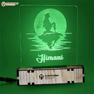 Personalized Mermaid Acrylic 3D illusion LED Lamp with Color Changing Led and Remote SG