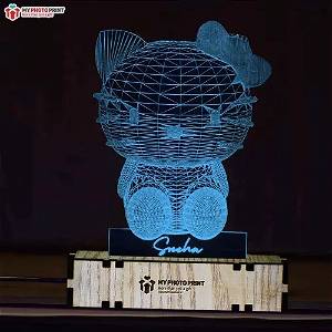 Personalized Kitty Acrylic 3D illusion LED Lamp with Color Changing Led and Remote SG