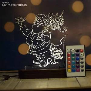 Personalized Santa Claus  Acrylic 3D illusion LED Lamp with Color Changing Led and Remote SG