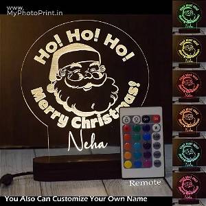 Personalized Merry Christmas Acrylic 3D illusion LED Lamp with Color Changing Led and Remote SG