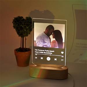 Personalized Song Led Lamp, Custom Lamp with Photo, Custom Acrylic Music Plaque Led Lights, Personalized Music Plaque Lamp, Anniversary Gift SG