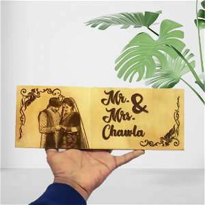 Mr & Mrs Engrave Wooden Name Plate