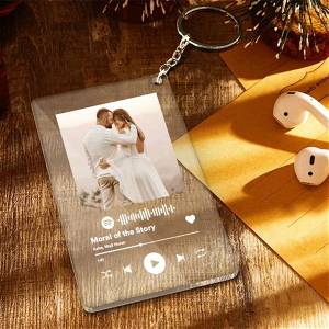 Personalized Spotify Song Scanning Photo Keychain #2317