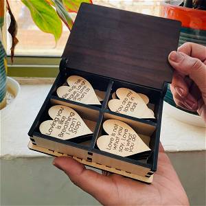Cute Couple Wooden Box With 20 reason why I NEED YOU