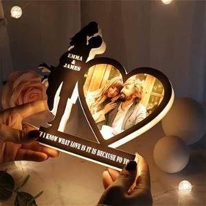 Beautiful Customized Photo Heart  Couple Name Board #2319