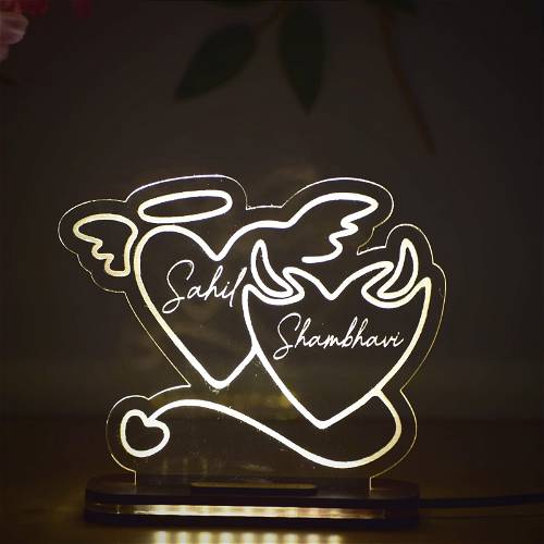 Personalized Angel Devil 3D illusion LED Lamp with Color Changing Led and Remote #1959
