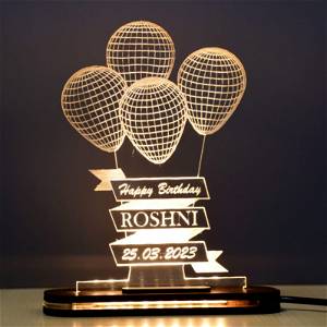  Personalized Balloons Acrylic 3D illusion LED Lamp with Color Changing Led and Remote# 1316