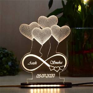 Customized Infinity Love Sign Acrylic 3d Illusion Led Lamp - Warm White #2330