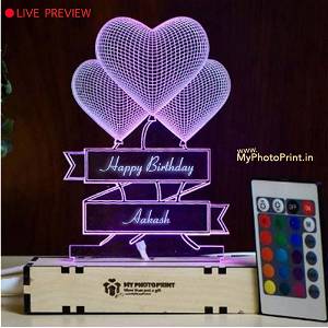 Happy Birthday Aakash - Make Aakash Birthday Extra Special with a Personalized Acrylic Night Lamp - The Perfect Gift!