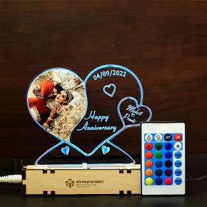 Personalized Special Heart Photo LED Acrylic Lamp With Color Changing Led And Remote#2344