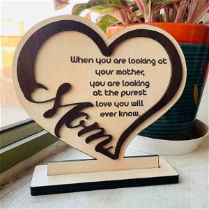 Personalized Love You Mom Wooden Table Top #2350