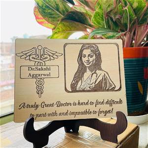 Personalized Engraved Photo Doctor Wooden Table Top #2358