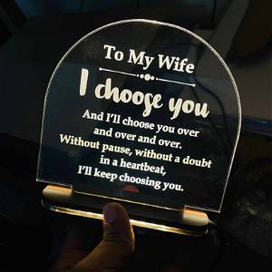 Personalized I Choose You Relation Led Acrylic Lamp With Color Changing Led And Remote #2395