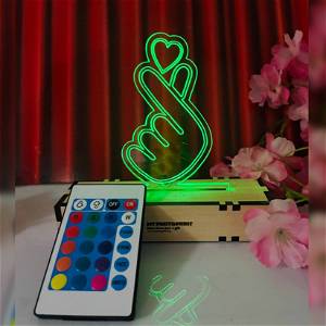Love Hands Led Acrylic Lamp With Color Changing Led And Remote #2396