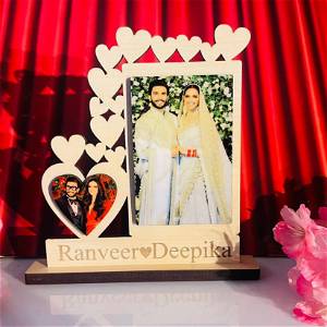 Personalized Love Couple Wooden Made Photo Wooden Table Top #2397