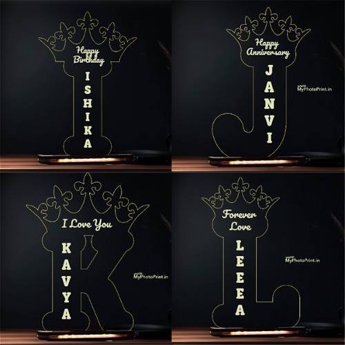 A TO Z Alphabet Customize Lamp With Name & Occassion - Customize Now!