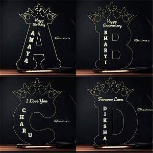 A TO Z Alphabet Customize Lamp With Name & Occassion - Customize Now!