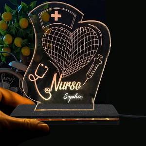Personalized 3D Illusion LED Name Lamp Gift For Nurse and Doctors