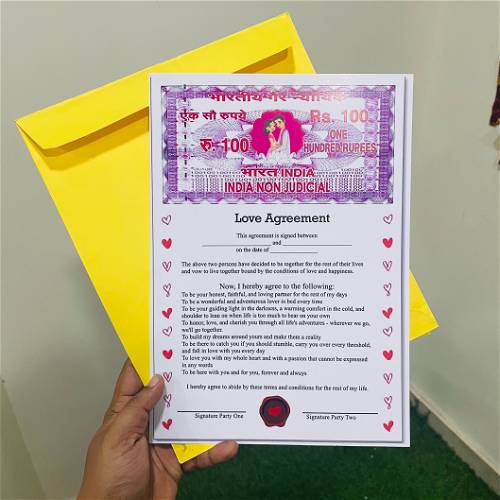 Love Contract Agreement - Certificate Gift for Valentines Day