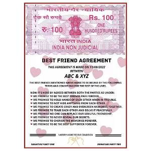 Best Friend Agreement - Certificate Gift for Friends, Best Friends