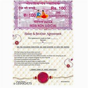 Sister - Brother Agreement - Certificate Gift for Rakshabandhan , Gifts For Sister , Brother