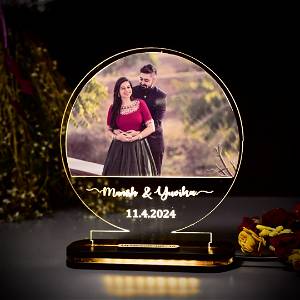 Personalized Night Light Wedding Acrylic Lamp, Valentines Day Gift, Couple Gift, Custom Name Desk Lamp, Gift for Her / Him #2391