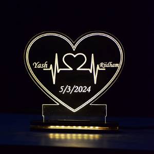 Personalized Love & Names with Date Acrylic 3d Illusion Led Lamp With Color Changing Led And Remote #2404