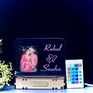 Personalized Couple Special Photo Acrylic Led Night Lamp with Color Changing Led and Remote #2056 