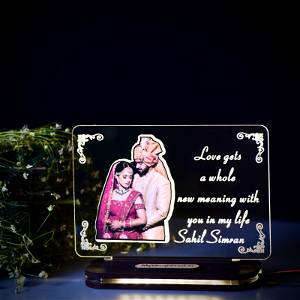 Personalized Valentine Special Photo Acrylic Led Night Lamp with Color Changing Led and Remote#1729