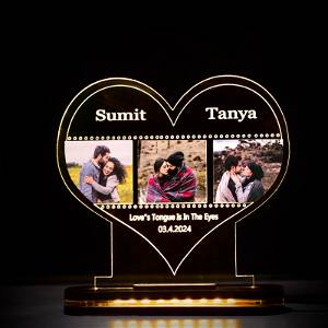 MyPhotoPrint Personalized ForeverTogether Couple Photo Acrylic Lamp - Lamp for Couple Gift |Anniversary| Wedding| Marriage|Valentine Day |Birthday |Girlfriend |Boyfriend #2458