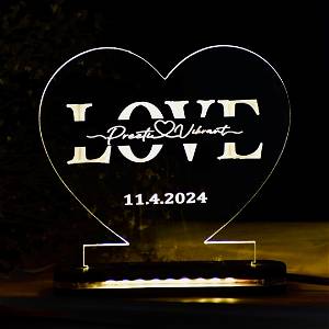 MyPhotoPrint Personalized Love Name Couple Acrylic Lamp - Lamp for Couple Gift |Anniversary| Wedding | Marriage| Valentine Day|Birthday|Girlfriend | Boyfriend (Warm White/Multicolored) #2462