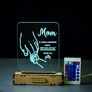 MyPhotoPrint Personalized Mother's Love Acrylic Lamp - Heartwarming Mother's Day or Birthday Gift - Lamp for Mom | mother's Day| Mom's Birthday | mother (Warm White/Multicolored ) #2472