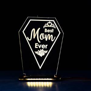 MyPhotoPrint Best Mom Ever - Heartwarming Mother's Day or Birthday Gift - Lamp for Mom | mother's Day| Mom's Birthday | mother (Warm White/Multicolored ) #2474