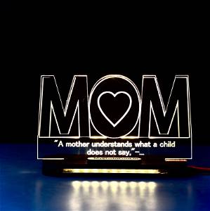 MyPhotoPrint Special Mom Quote Acrylic Lamp - Heartwarming Mother's Day or Birthday Gift - Lamp for Mom | mother's Day| Mom's Birthday | mother (Warm White/Multicolored ) #2476