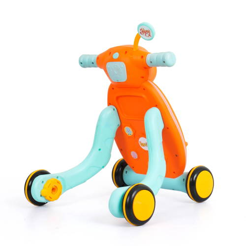 Luusa Baby Push Walkers and Standing Activity Center, Sit to Stand Walker for Baby Boy Girl, 2 in 1 Push Toys for Babies Learning to Walk, Music Walking Toys for Babies Infants 6-12 Months(Orange)