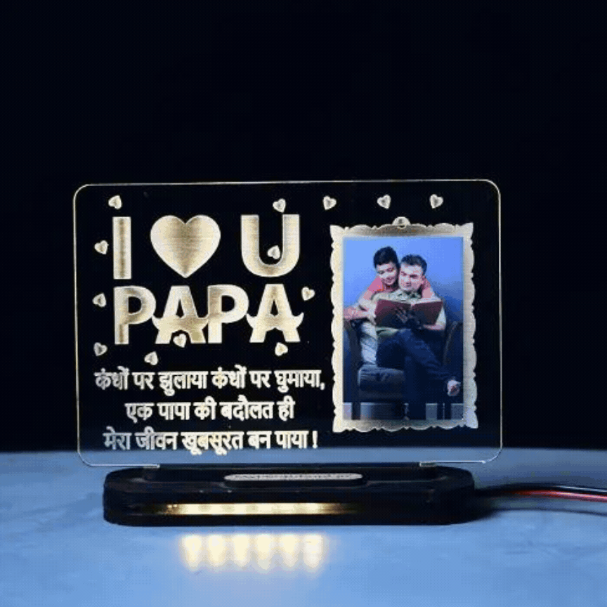 Perfect Acrylic Lamp Gift For Father  - Customized Photo Gift For fathers Day #2485