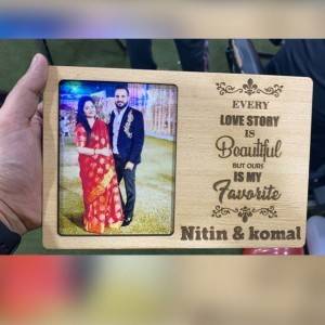 Customized Wooden Couple Stand With Your Text & Photo