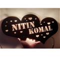 Customized Heart Wooden Name Board 