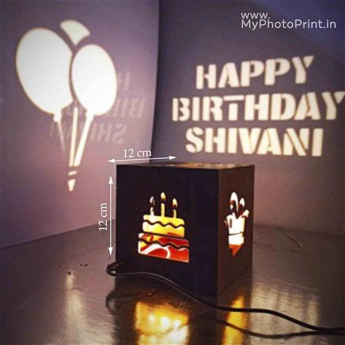 Happy Birthday Electric Wooden Shadow Box for Father, Boyfriend, Him