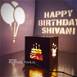 Happy Birthday Electric Wooden Shadow Box for Father, Boyfriend, Him