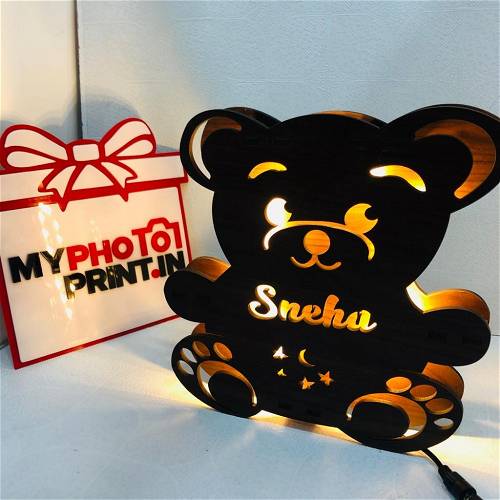 Customized Teddy Bear Name Board With Multicolor Led and Remote #925