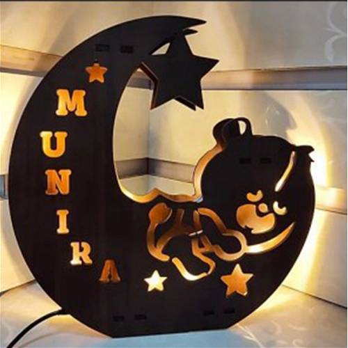 Customized Panda Name Board With Lights Multicolor Led and Remote #928 